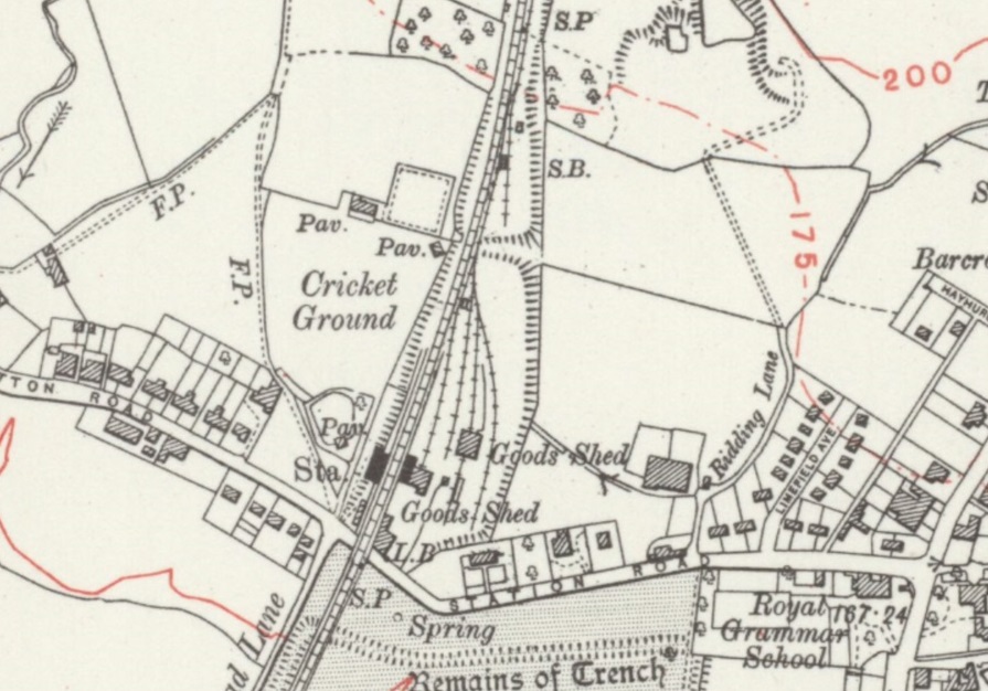 Whalley - Cricket Club : Map credit National Library of Scotland
